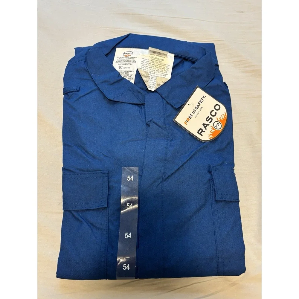 ⭐️Rasco FR Coverall Mens 54 Navy Flame Resistant⭐️NFPA 2112 ASTM⭐️NEW